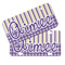 Purple Gingham & Stripe Mini License Plates - MAIN (4 and 2 Holes)