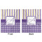 Purple Gingham & Stripe Minky Blanket - 50"x60" - Double Sided - Front & Back