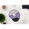 Purple Gingham & Stripe Mouse Pad with Wrist Rest - LIFESYTLE 1