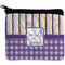 Purple Gingham & Stripe Rectangular Coin Purse (Personalized)