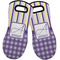 Purple Gingham & Stripe Neoprene Oven Mitts - Set of 2 w/ Name and Initial