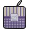 Purple Gingham & Stripe Neoprene Pot Holder
