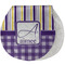 Purple Gingham & Stripe Burp Pad - Velour w/ Name and Initial
