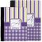 Purple Gingham & Stripe Notebook Padfolio - MAIN
