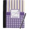 Purple Gingham & Stripe Notebook Padfolio - Large w/ Name and Initial