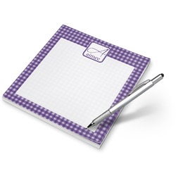Purple Gingham & Stripe Notepad (Personalized)