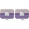 Purple Gingham & Stripe Octagon Placemat - Double Print Front and Back