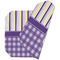 Purple Gingham & Stripe Octagon Placemat - Double Print (folded)
