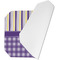 Purple Gingham & Stripe Octagon Placemat - Single front (folded)