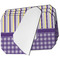 Purple Gingham & Stripe Octagon Placemat - Single front set of 4 (MAIN)