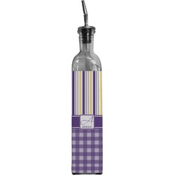 Purple Gingham & Stripe Oil Dispenser Bottle (Personalized)