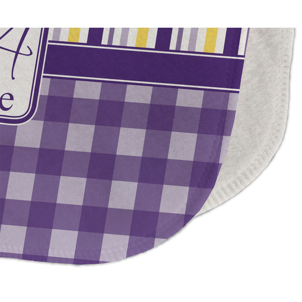 Purple Gingham & Stripe Old Burp Detail