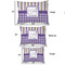 Purple Gingham & Stripe Outdoor Dog Beds - SIZE CHART