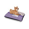 Purple Gingham & Stripe Outdoor Dog Beds - Small - IN CONTEXT