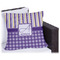 Purple Gingham & Stripe Outdoor Pillow