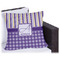 Purple Gingham & Stripe Outdoor Pillow - 18" (Personalized)