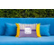 Purple Gingham & Stripe Outdoor Throw Pillow  - LIFESTYLE (Rectangular - 20x14)