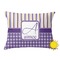 Purple Gingham & Stripe Outdoor Throw Pillow (Rectangular - 12x16)