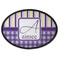 Purple Gingham & Stripe Oval Patch