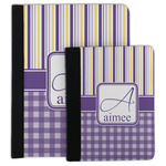 Purple Gingham & Stripe Padfolio Clipboard (Personalized)