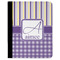 Purple Gingham & Stripe Padfolio Clipboards - Large - FRONT