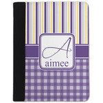 Purple Gingham & Stripe Padfolio Clipboard - Small (Personalized)
