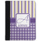 Purple Gingham & Stripe Padfolio Clipboards - Small - FRONT