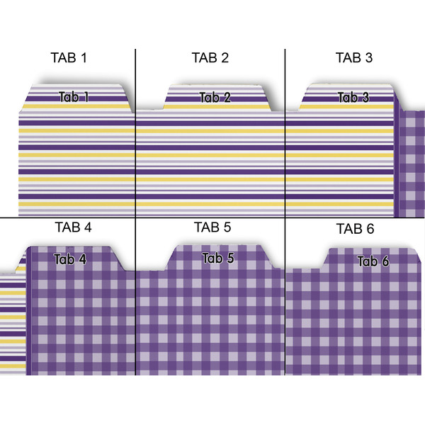 Purple Gingham & Stripe Page Dividers - Set of 6 - Approval