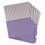 Purple Gingham & Stripe Binder Tab Divider - Set of 6 (Personalized)
