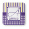 Purple Gingham & Stripe Paper Coasters - Approval