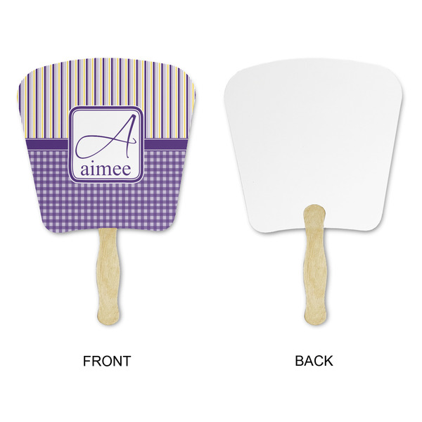 Purple Gingham & Stripe Paper Fans - Approval