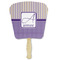 Purple Gingham & Stripe Paper Fans - Front