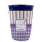 Purple Gingham & Stripe Party Cup Sleeves - without bottom - FRONT (on cup)