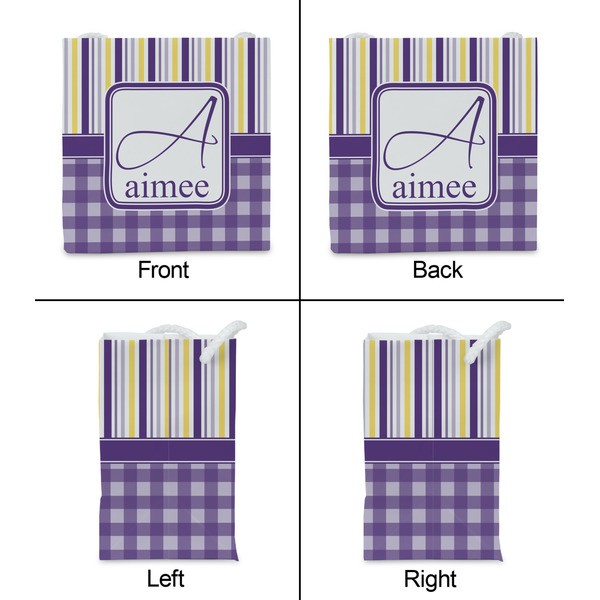 Purple Gingham & Stripe Party Favor Gift Bag - Gloss - Approval