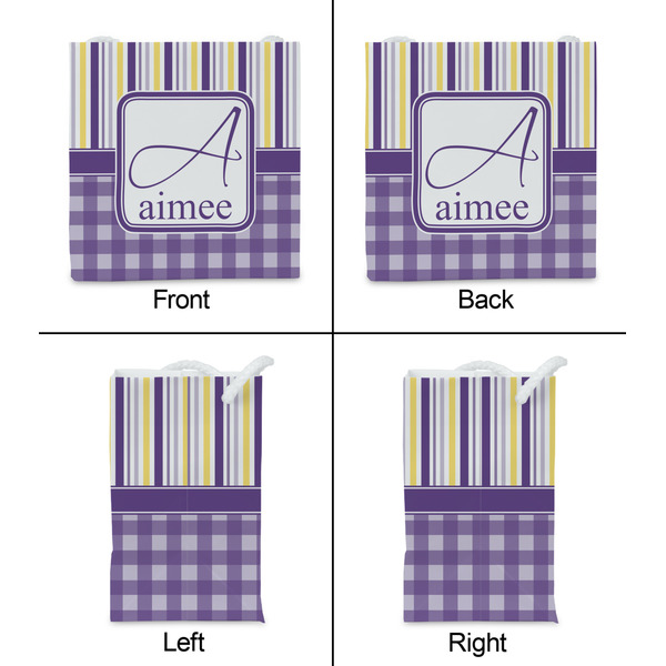 Purple Gingham & Stripe Party Favor Gift Bag - Matte - Approval
