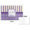 Purple Gingham & Stripe Disposable Paper Placemat - Front & Back