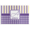 Purple Gingham & Stripe Disposable Paper Placemats (Personalized)