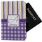 Purple Gingham & Stripe Passport Holder - Fabric (Personalized)