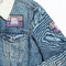 Purple Gingham & Stripe Patches Lifestyle Jean Jacket Detail