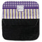 Purple Gingham & Stripe Pencil Case - Back Open