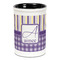 Purple Gingham & Stripe Ceramic Pencil Holders - Black