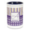 Purple Gingham & Stripe Ceramic Pencil Holders - Blue