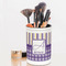 Purple Gingham & Stripe Pencil Holder - LIFESTYLE makeup