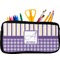 Purple Gingham & Stripe Pencil / School Supplies Bags - Small