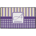 Purple Gingham & Stripe Door Mat - 60"x36" (Personalized)