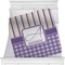 Purple Gingham & Stripe Personalized Blanket