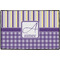 Purple Gingham & Stripe Personalized Door Mat - 36x24 (APPROVAL)