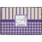 Purple Gingham & Stripe Door Mat - 36"x24" (Personalized)