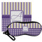 Purple Gingham & Stripe Personalized Eyeglass Case & Cloth