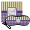 Purple Gingham & Stripe Eyeglass Case & Cloth (Personalized)